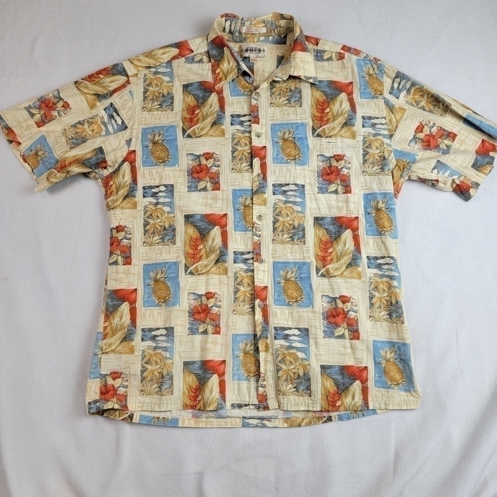 VTG Men’s L Aloha Hawaiian Camp Shirt, Short Sleeve, Pocket, Button Front
